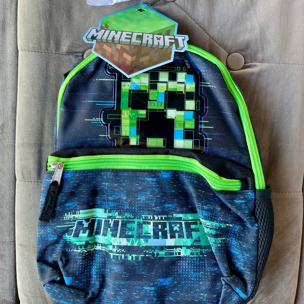 Minecraft Blue and Green Small Backpack